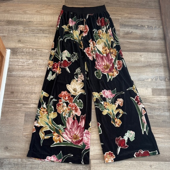 Vivian Shyu Floral Black Wide-Leg Pants size M/L - Picture 1 of 10